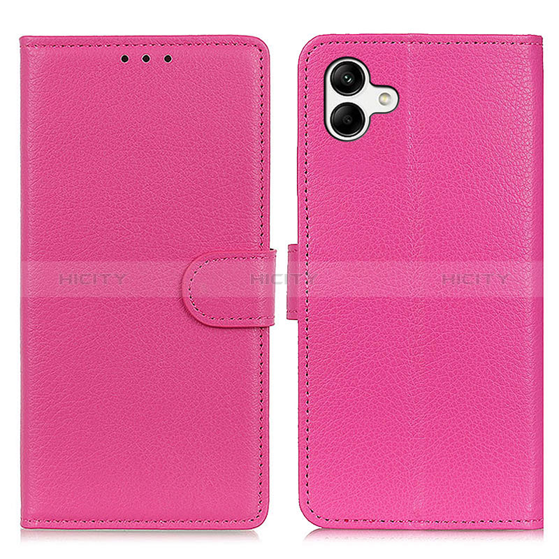 Leather Case Stands Flip Cover Holder A03D for Samsung Galaxy F14 5G Hot Pink