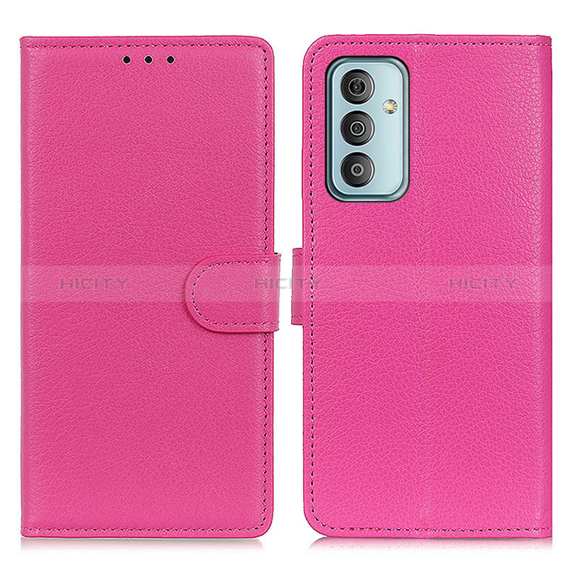 Leather Case Stands Flip Cover Holder A03D for Samsung Galaxy F23 5G Hot Pink
