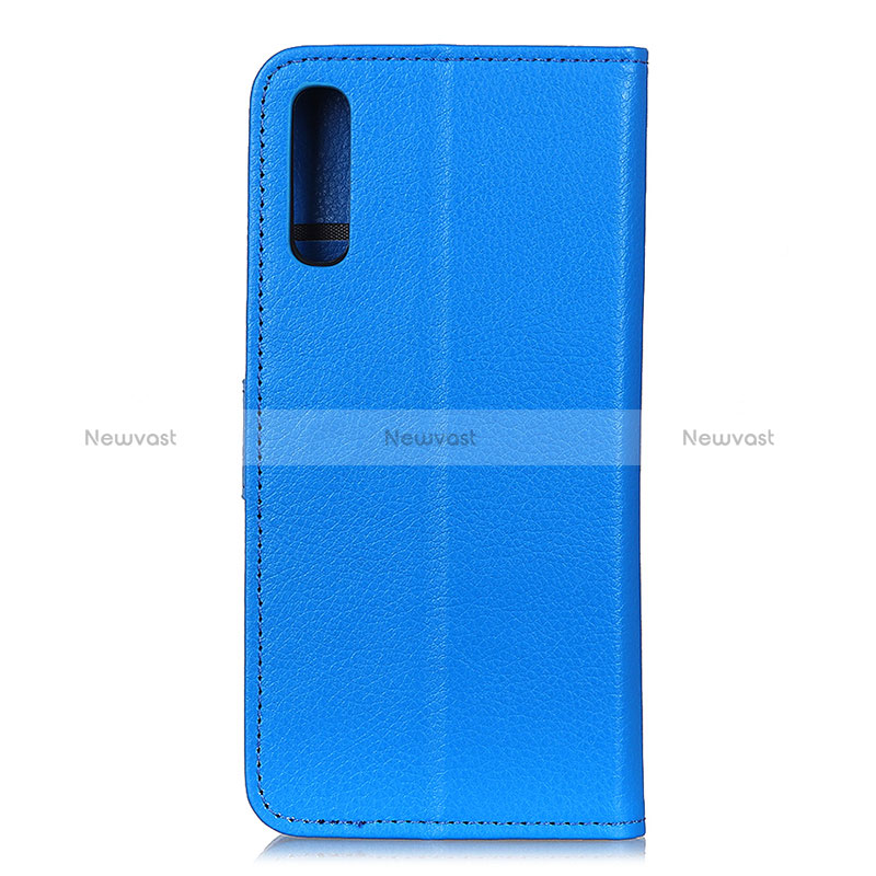 Leather Case Stands Flip Cover Holder A03D for Samsung Galaxy M02 Sky Blue