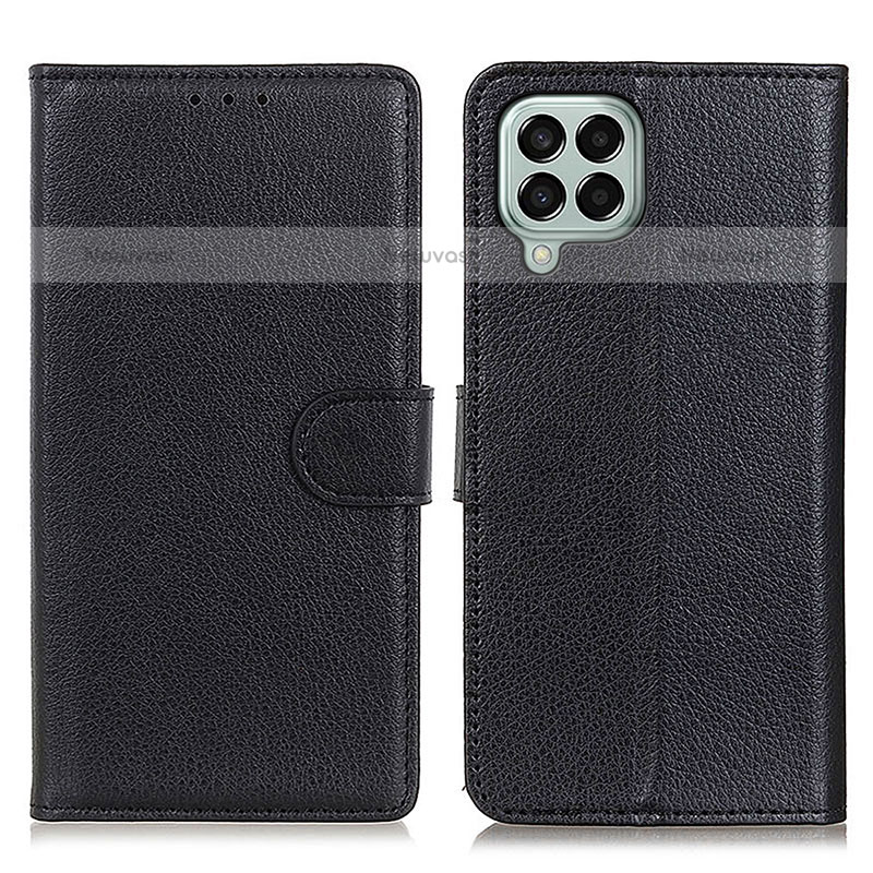 Leather Case Stands Flip Cover Holder A03D for Samsung Galaxy M33 5G Black