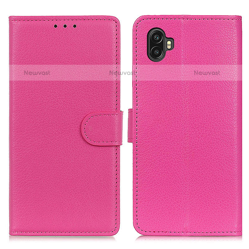 Leather Case Stands Flip Cover Holder A03D for Samsung Galaxy Xcover Pro 2 5G Hot Pink