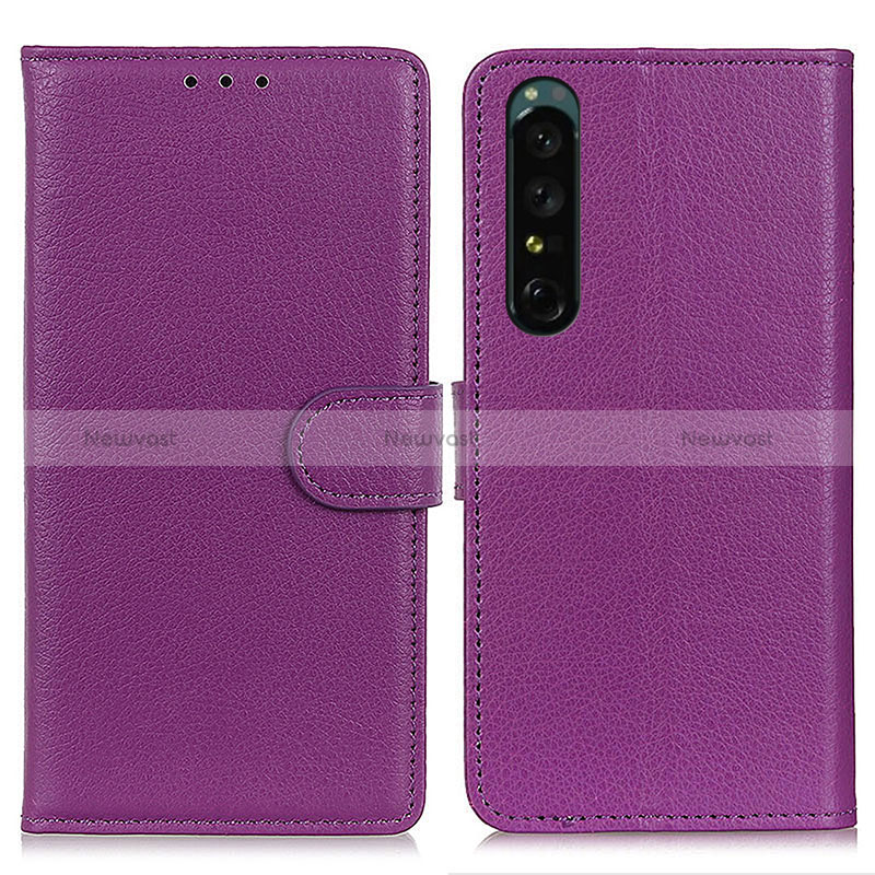 Leather Case Stands Flip Cover Holder A03D for Sony Xperia 1 IV