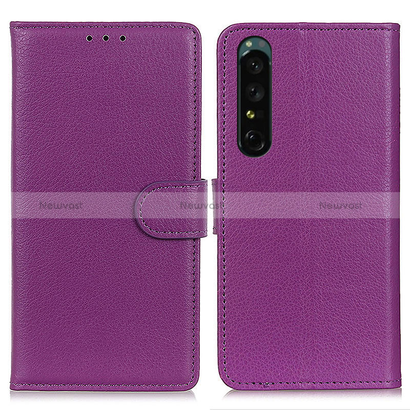 Leather Case Stands Flip Cover Holder A03D for Sony Xperia 1 V