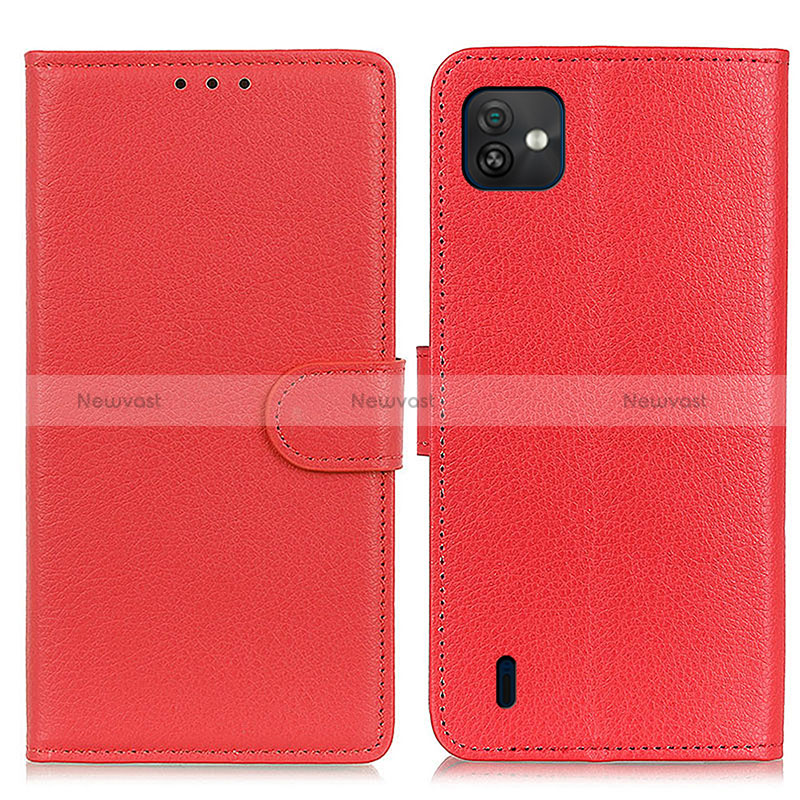 Leather Case Stands Flip Cover Holder A03D for Wiko Y82 Red