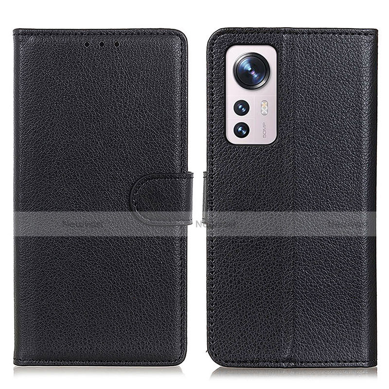 Leather Case Stands Flip Cover Holder A03D for Xiaomi Mi 12 5G Black