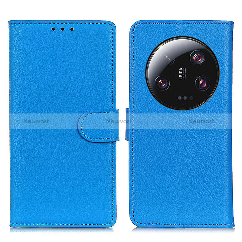 Leather Case Stands Flip Cover Holder A03D for Xiaomi Mi 13 Ultra 5G Sky Blue