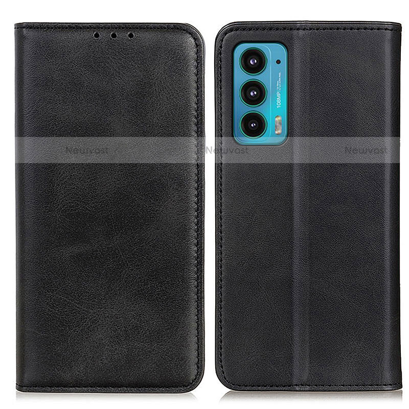 Leather Case Stands Flip Cover Holder A04D for Motorola Moto Edge 20 5G Black