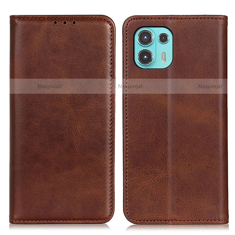 Leather Case Stands Flip Cover Holder A04D for Motorola Moto Edge 20 Lite 5G Brown