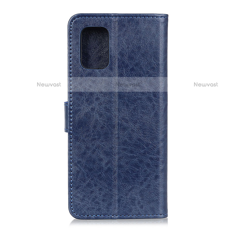 Leather Case Stands Flip Cover Holder A04D for Motorola Moto Edge S 5G Blue