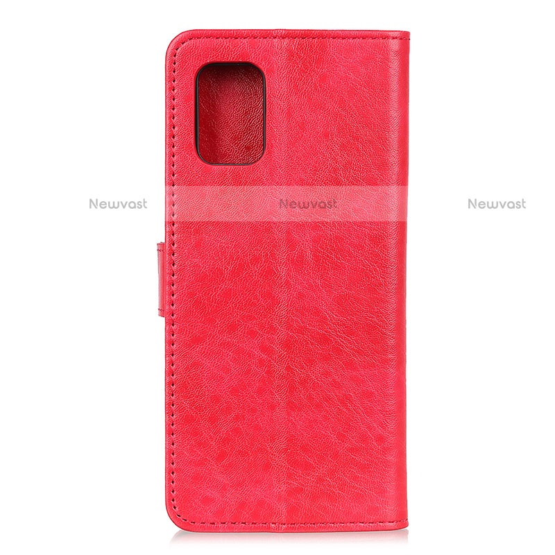 Leather Case Stands Flip Cover Holder A04D for Motorola Moto Edge S 5G Red