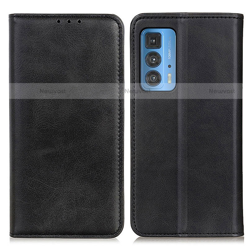 Leather Case Stands Flip Cover Holder A04D for Motorola Moto Edge S Pro 5G Black