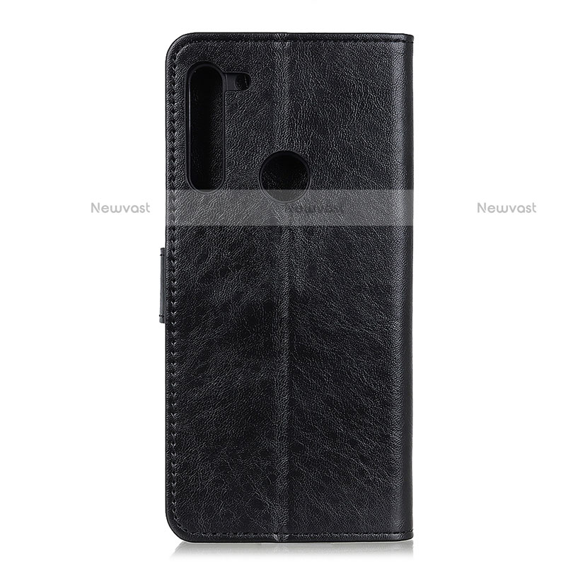 Leather Case Stands Flip Cover Holder A04D for Motorola Moto One Fusion Plus Black