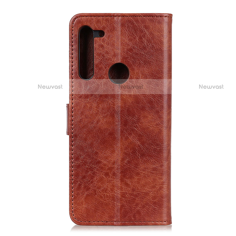 Leather Case Stands Flip Cover Holder A04D for Motorola Moto One Fusion Plus Brown