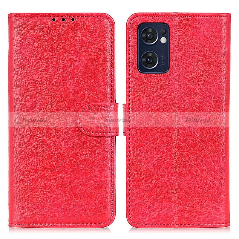 Leather Case Stands Flip Cover Holder A04D for OnePlus Nord CE 2 5G Red