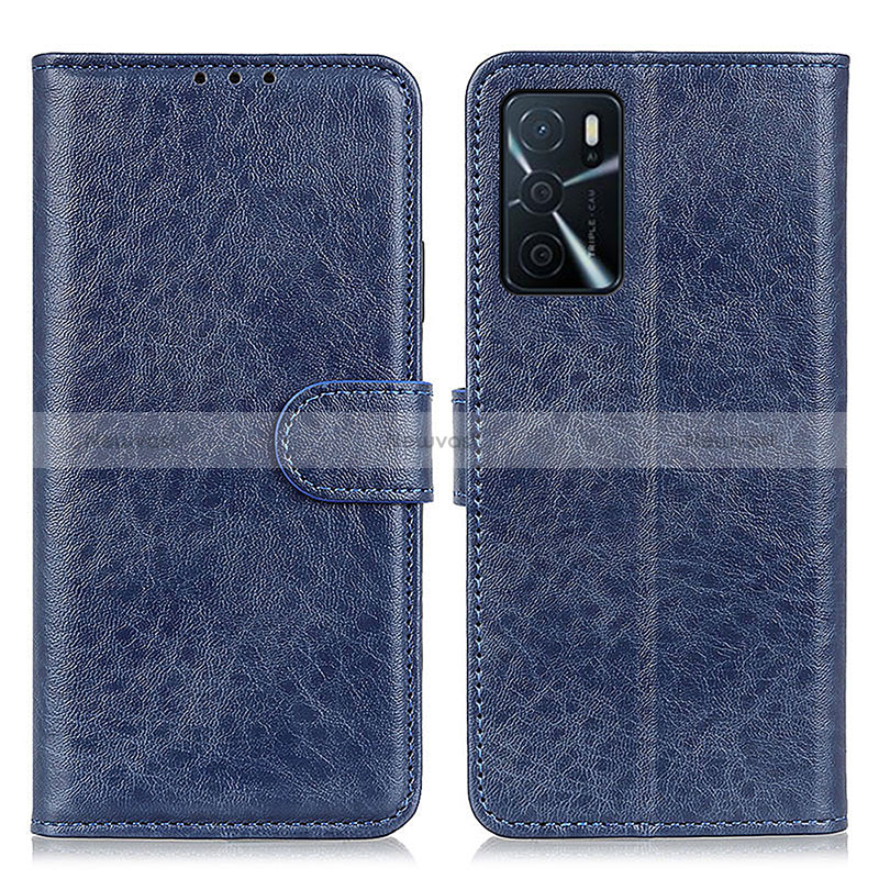 Leather Case Stands Flip Cover Holder A04D for Oppo A16s Blue