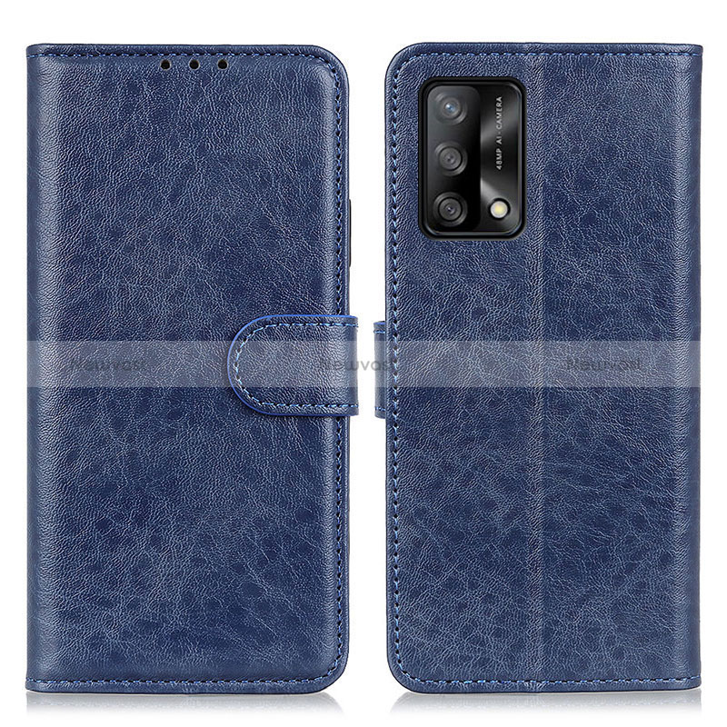 Leather Case Stands Flip Cover Holder A04D for Oppo A95 4G Blue