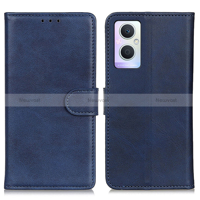 Leather Case Stands Flip Cover Holder A04D for Oppo A96 5G Blue