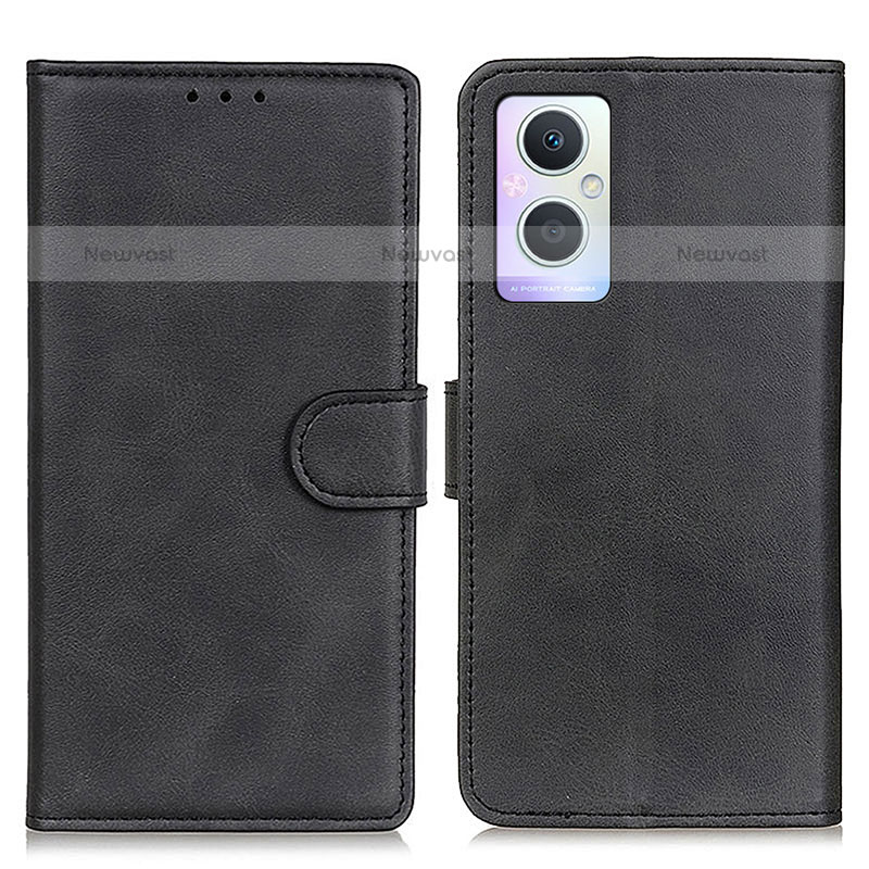 Leather Case Stands Flip Cover Holder A04D for Oppo F21 Pro 5G Black