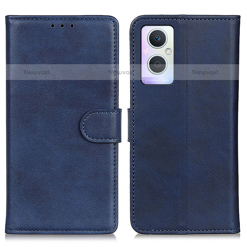 Leather Case Stands Flip Cover Holder A04D for Oppo F21 Pro 5G Blue