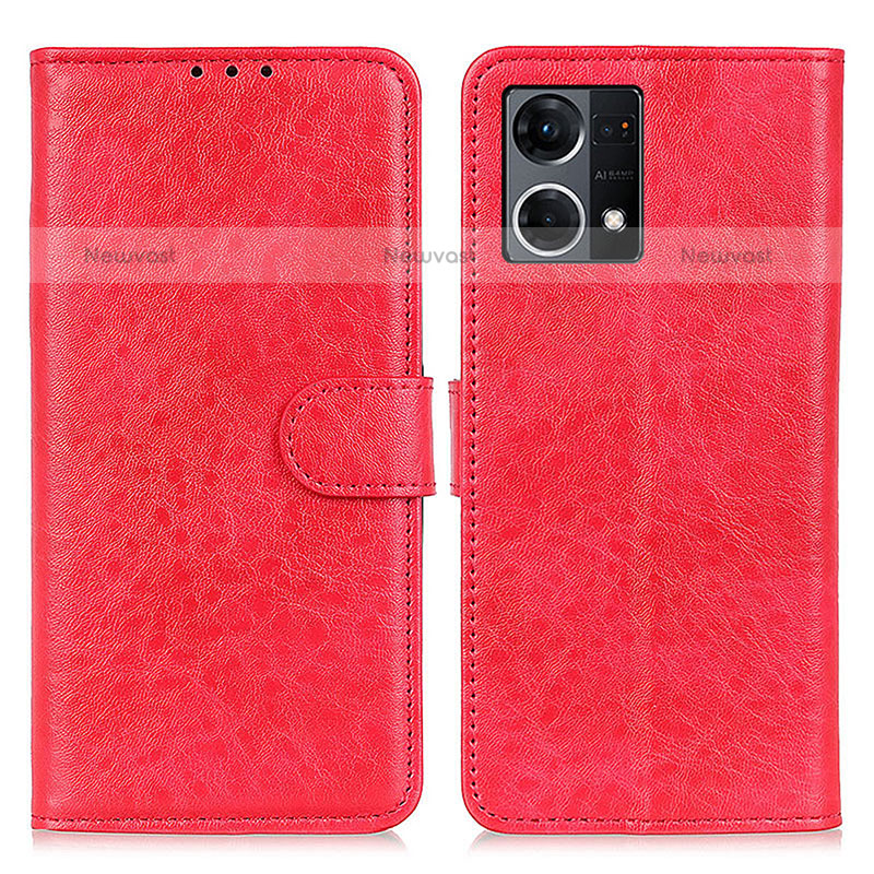 Leather Case Stands Flip Cover Holder A04D for Oppo F21s Pro 4G Red