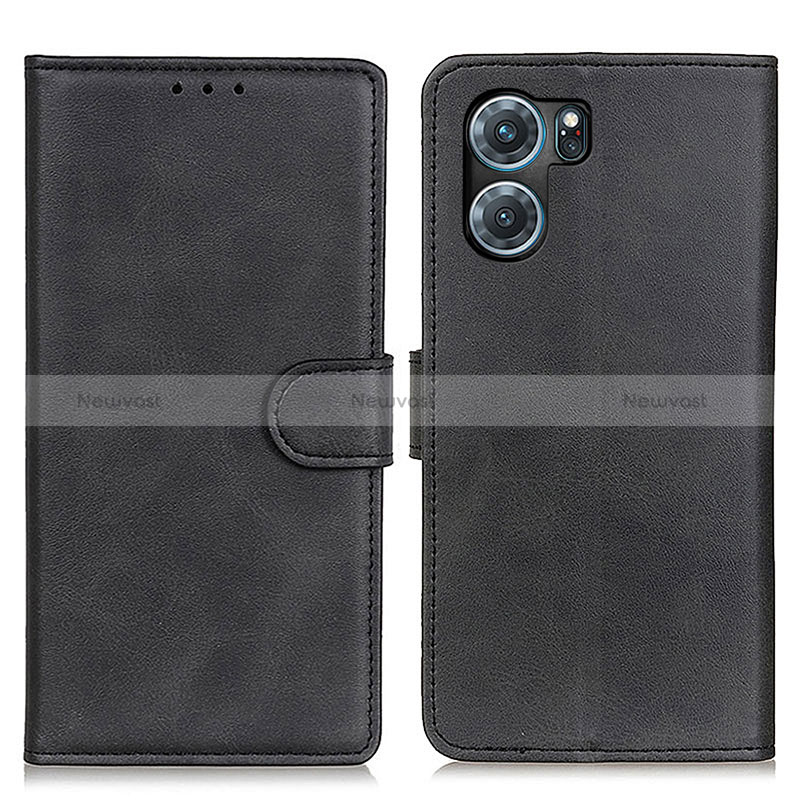 Leather Case Stands Flip Cover Holder A04D for Oppo K10 5G Black