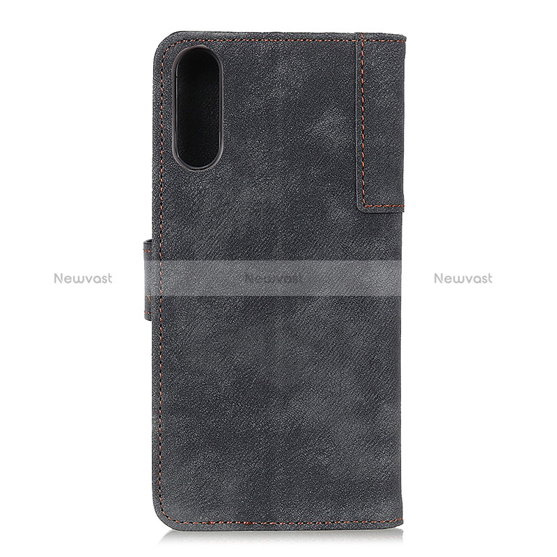 Leather Case Stands Flip Cover Holder A04D for Samsung Galaxy A02 Black