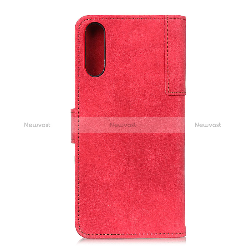 Leather Case Stands Flip Cover Holder A04D for Samsung Galaxy A02 Red