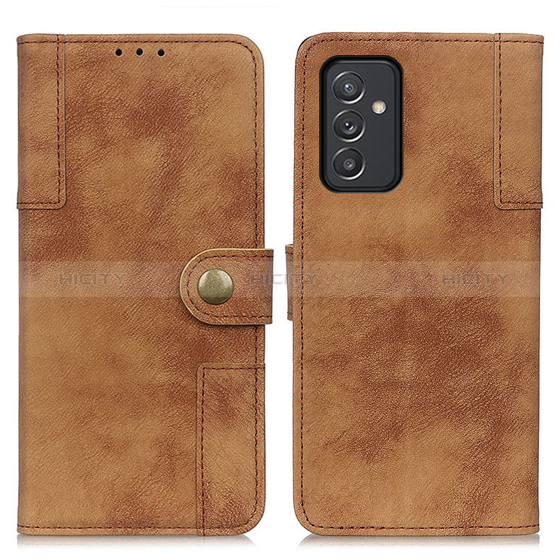 Leather Case Stands Flip Cover Holder A04D for Samsung Galaxy A54 5G Brown