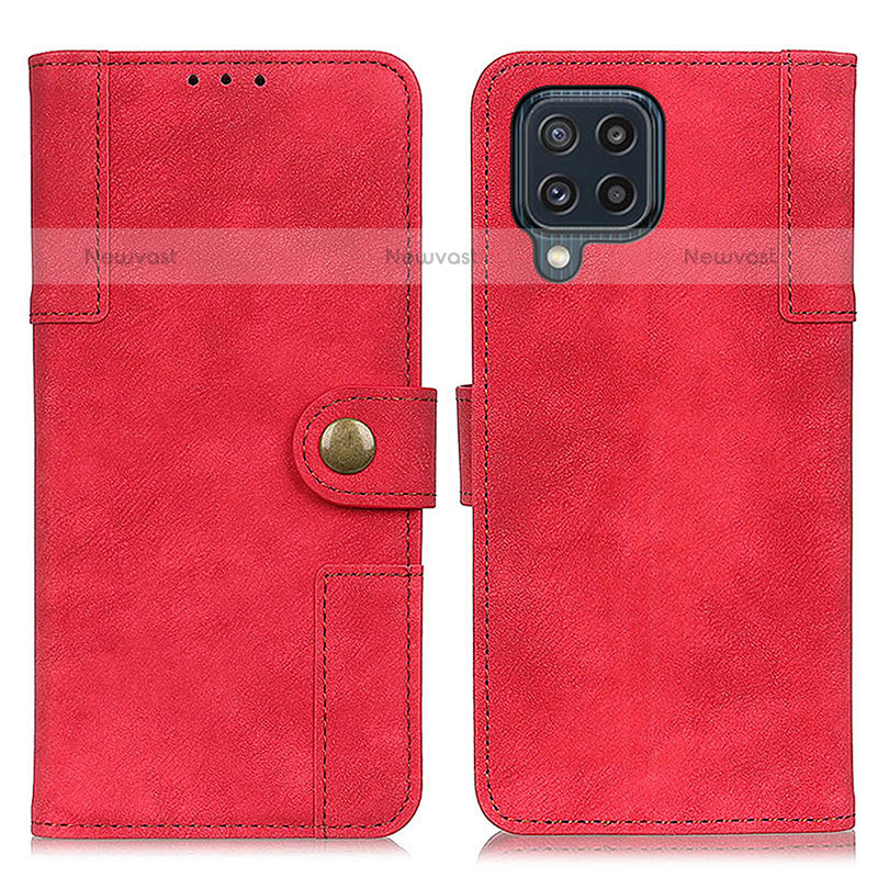 Leather Case Stands Flip Cover Holder A04D for Samsung Galaxy M32 4G Red