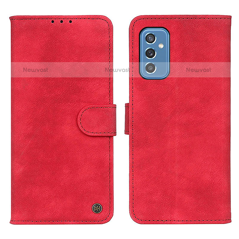 Leather Case Stands Flip Cover Holder A04D for Samsung Galaxy M52 5G Red