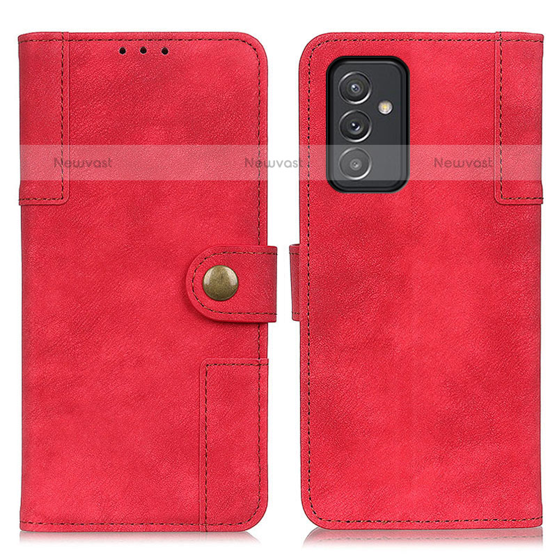 Leather Case Stands Flip Cover Holder A04D for Samsung Galaxy Quantum2 5G Red