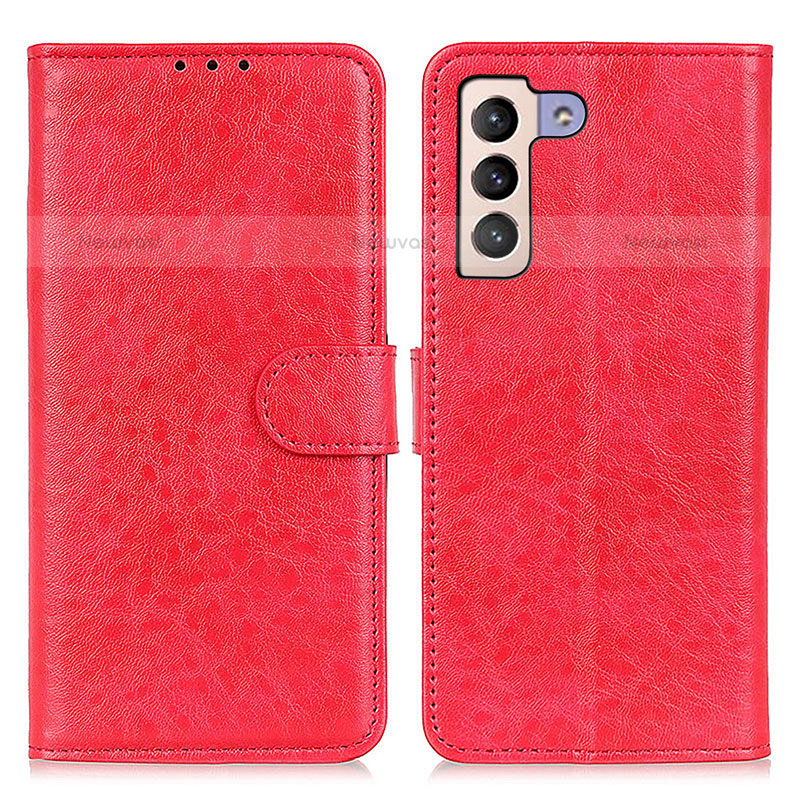 Leather Case Stands Flip Cover Holder A04D for Samsung Galaxy S21 FE 5G Red