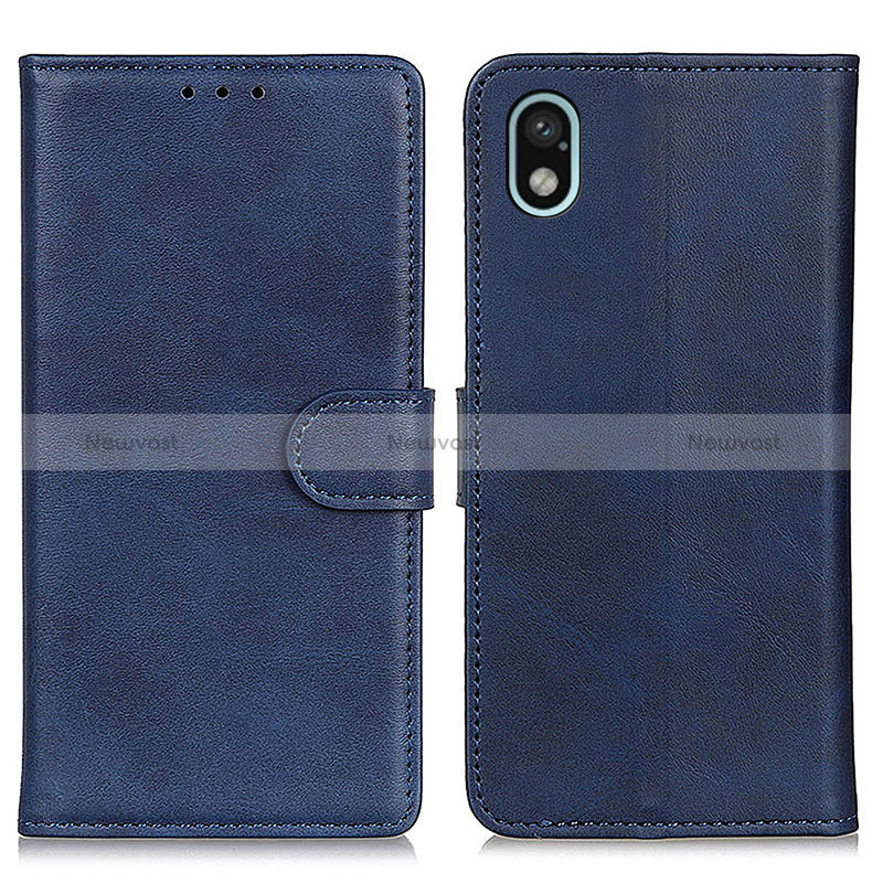 Leather Case Stands Flip Cover Holder A04D for Sony Xperia Ace III Blue