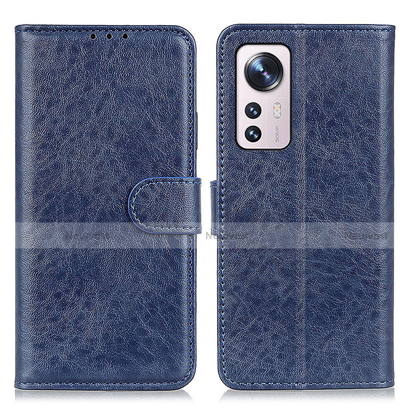 Leather Case Stands Flip Cover Holder A04D for Xiaomi Mi 12 5G Blue