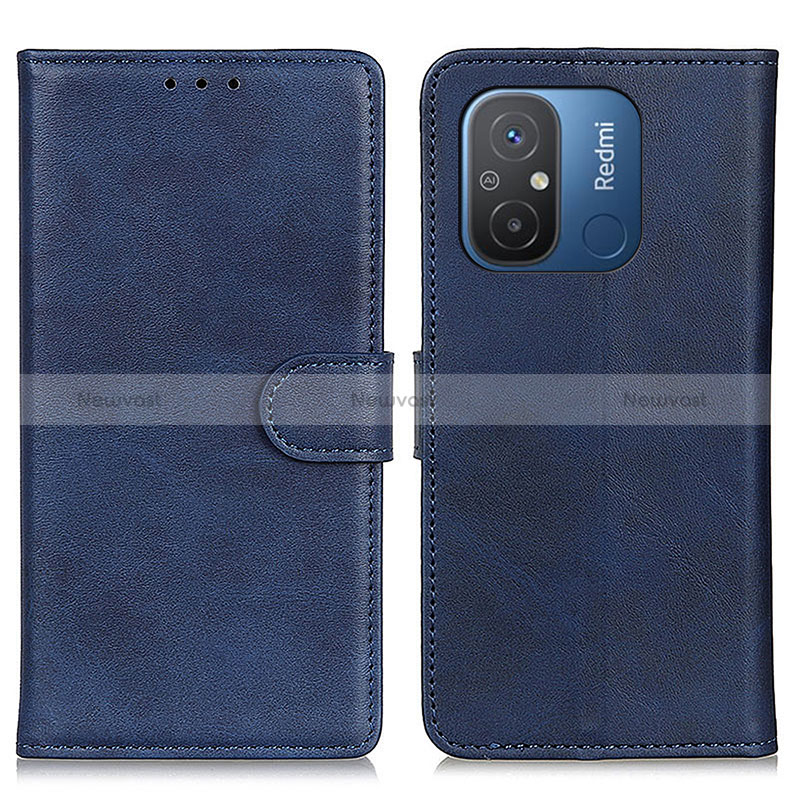 Leather Case Stands Flip Cover Holder A04D for Xiaomi Redmi 11A 4G Blue