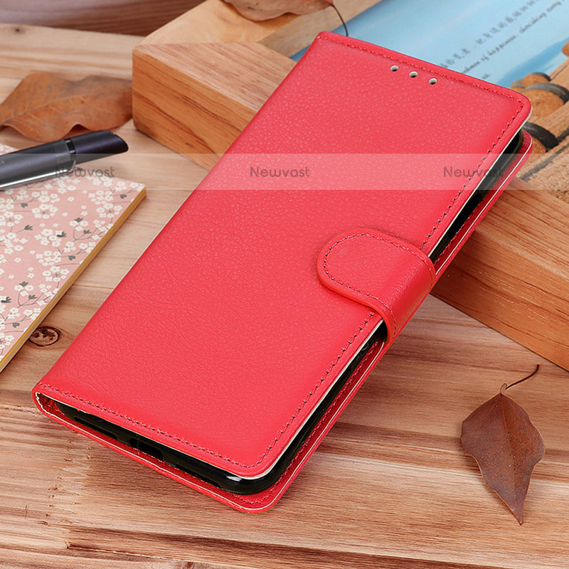 Leather Case Stands Flip Cover Holder A04D for Xiaomi Redmi K60 Ultra 5G Red