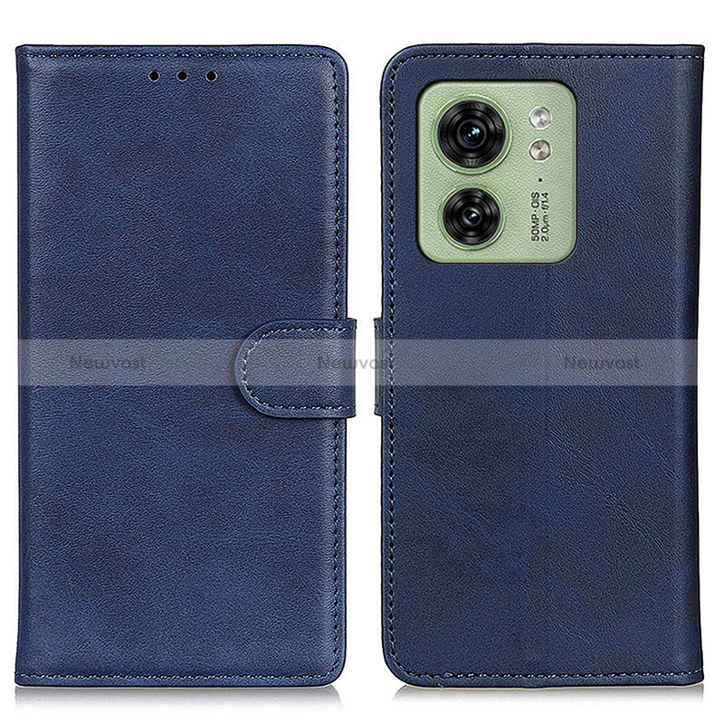 Leather Case Stands Flip Cover Holder A05D for Motorola Moto Edge (2023) 5G Blue