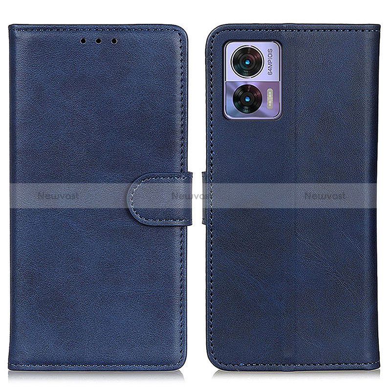 Leather Case Stands Flip Cover Holder A05D for Motorola Moto Edge 30 Lite 5G Blue