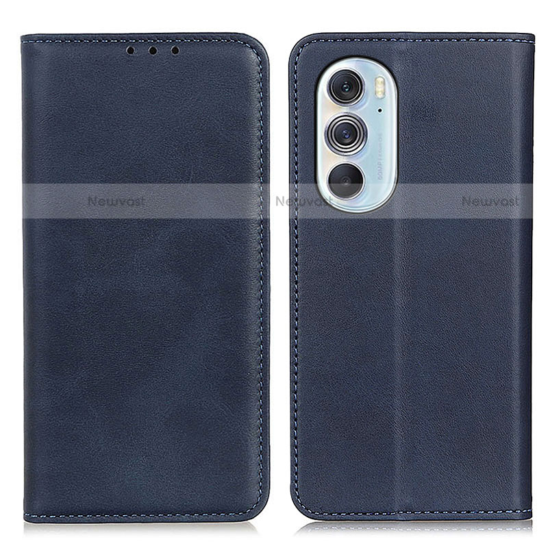 Leather Case Stands Flip Cover Holder A05D for Motorola Moto Edge 30 Pro 5G Blue