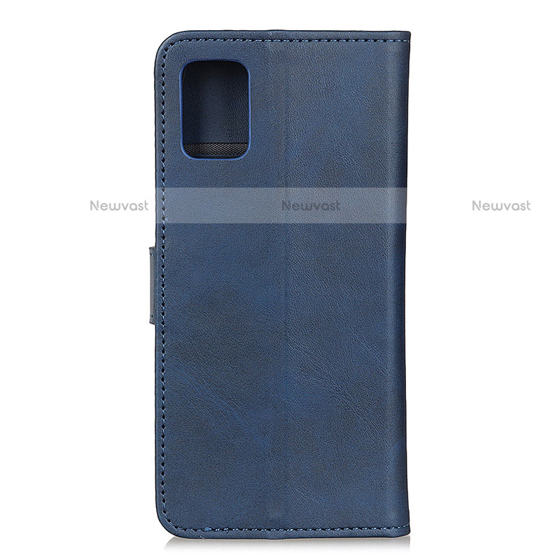 Leather Case Stands Flip Cover Holder A05D for Motorola Moto Edge S 5G Blue