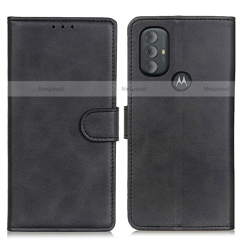 Leather Case Stands Flip Cover Holder A05D for Motorola Moto G Play (2023) Black