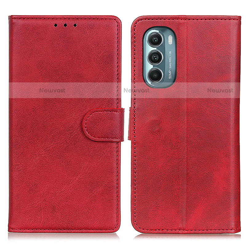 Leather Case Stands Flip Cover Holder A05D for Motorola Moto G Stylus (2022) 4G Red