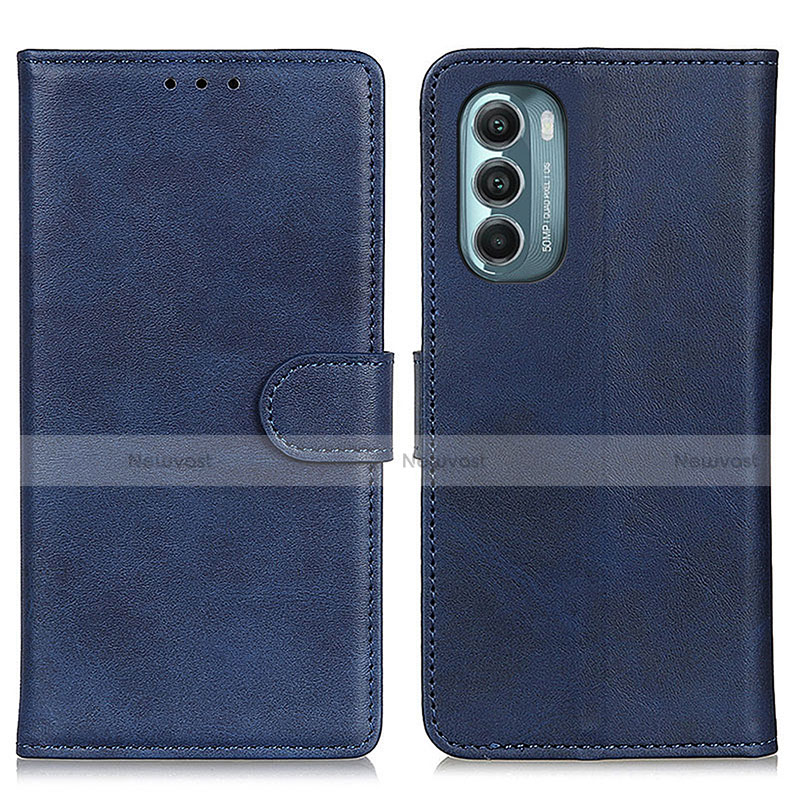 Leather Case Stands Flip Cover Holder A05D for Motorola Moto G Stylus (2022) 5G Blue