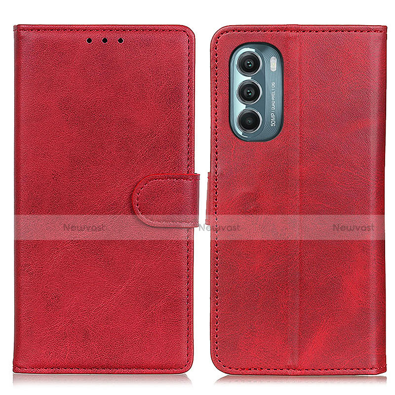 Leather Case Stands Flip Cover Holder A05D for Motorola Moto G Stylus (2022) 5G Red