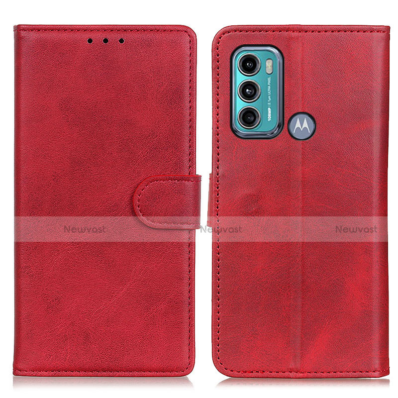 Leather Case Stands Flip Cover Holder A05D for Motorola Moto G40 Fusion Red