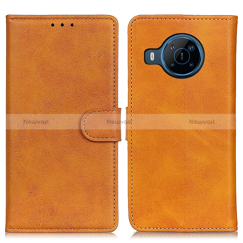 Leather Case Stands Flip Cover Holder A05D for Nokia X100 5G Brown