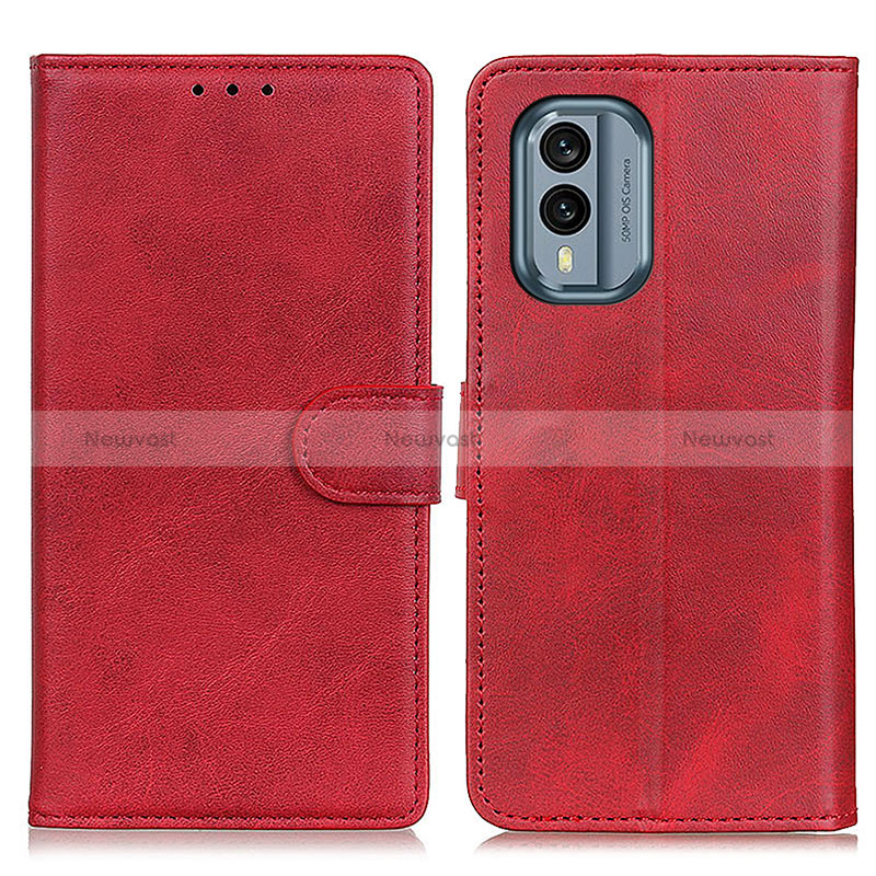 Leather Case Stands Flip Cover Holder A05D for Nokia X30 5G Red