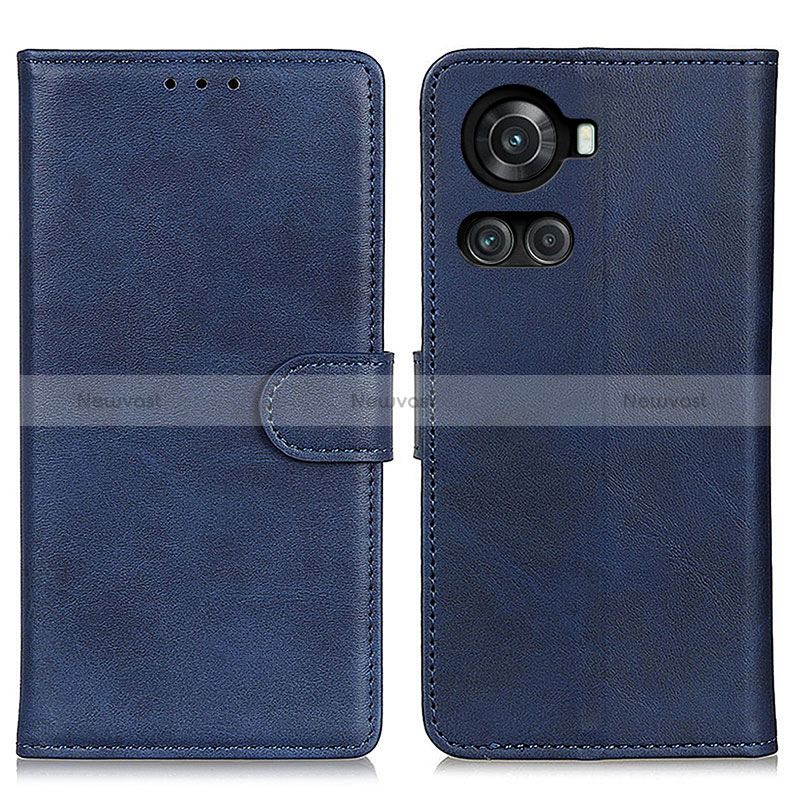 Leather Case Stands Flip Cover Holder A05D for OnePlus 10R 5G Blue