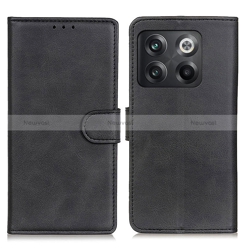 Leather Case Stands Flip Cover Holder A05D for OnePlus 10T 5G Black