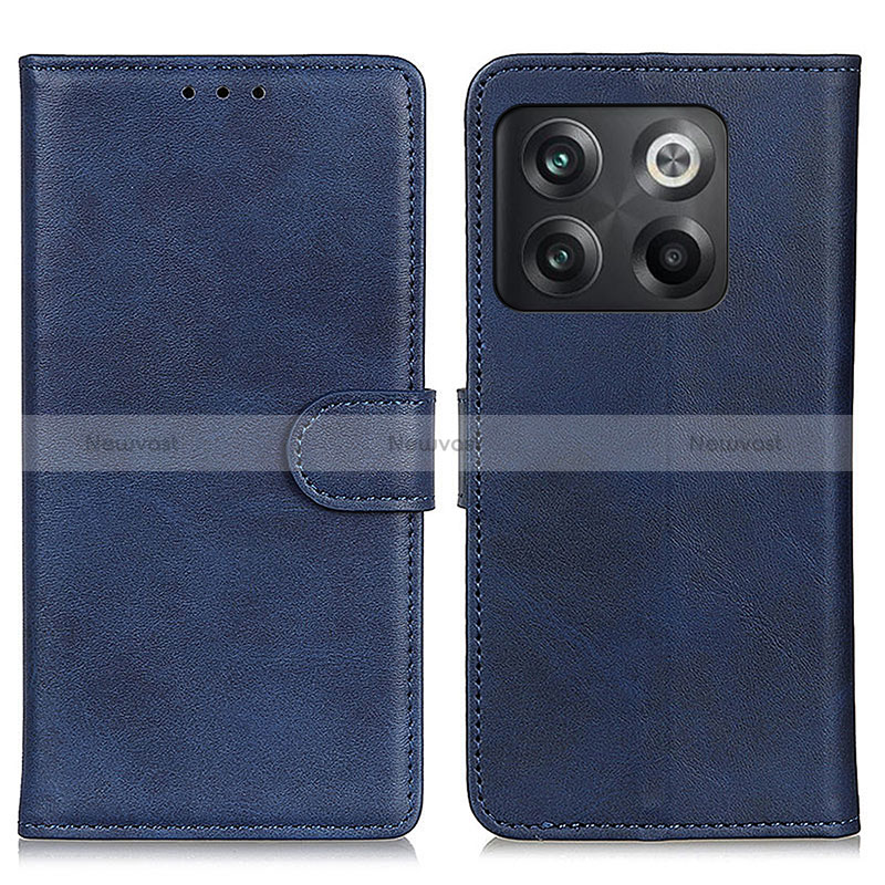 Leather Case Stands Flip Cover Holder A05D for OnePlus 10T 5G Blue